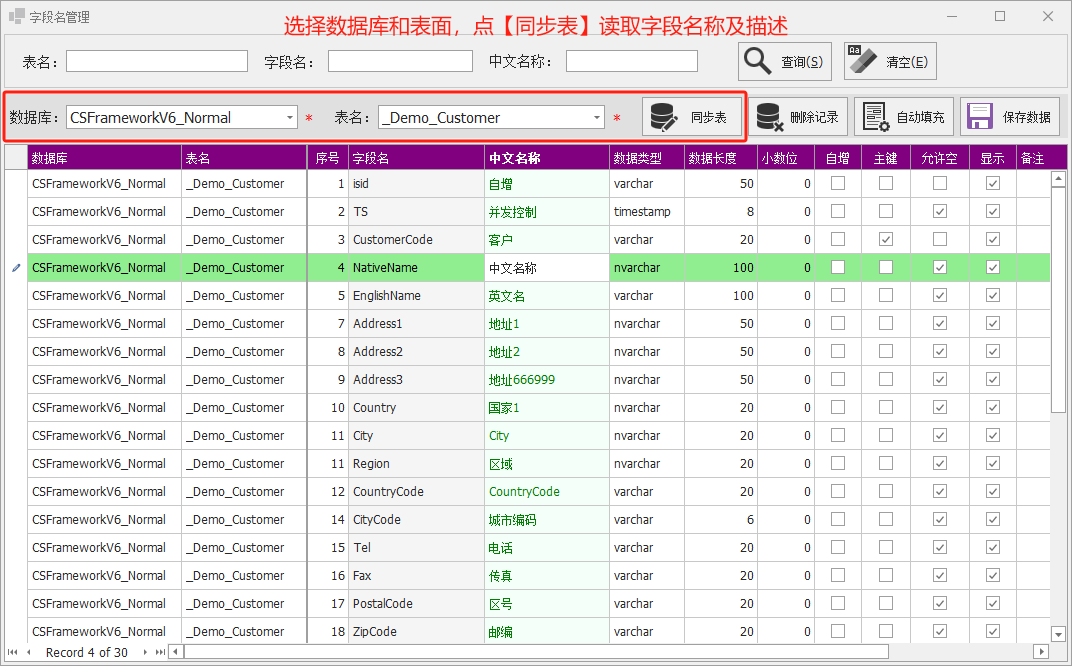 C/S架构软件开发平台 - 旗舰版V6.1 - 系统管理模块 - 字段名管理