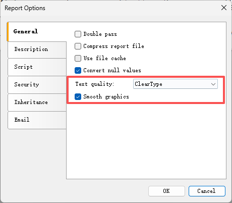 FastReport.NET 设置报表字体平滑清晰度