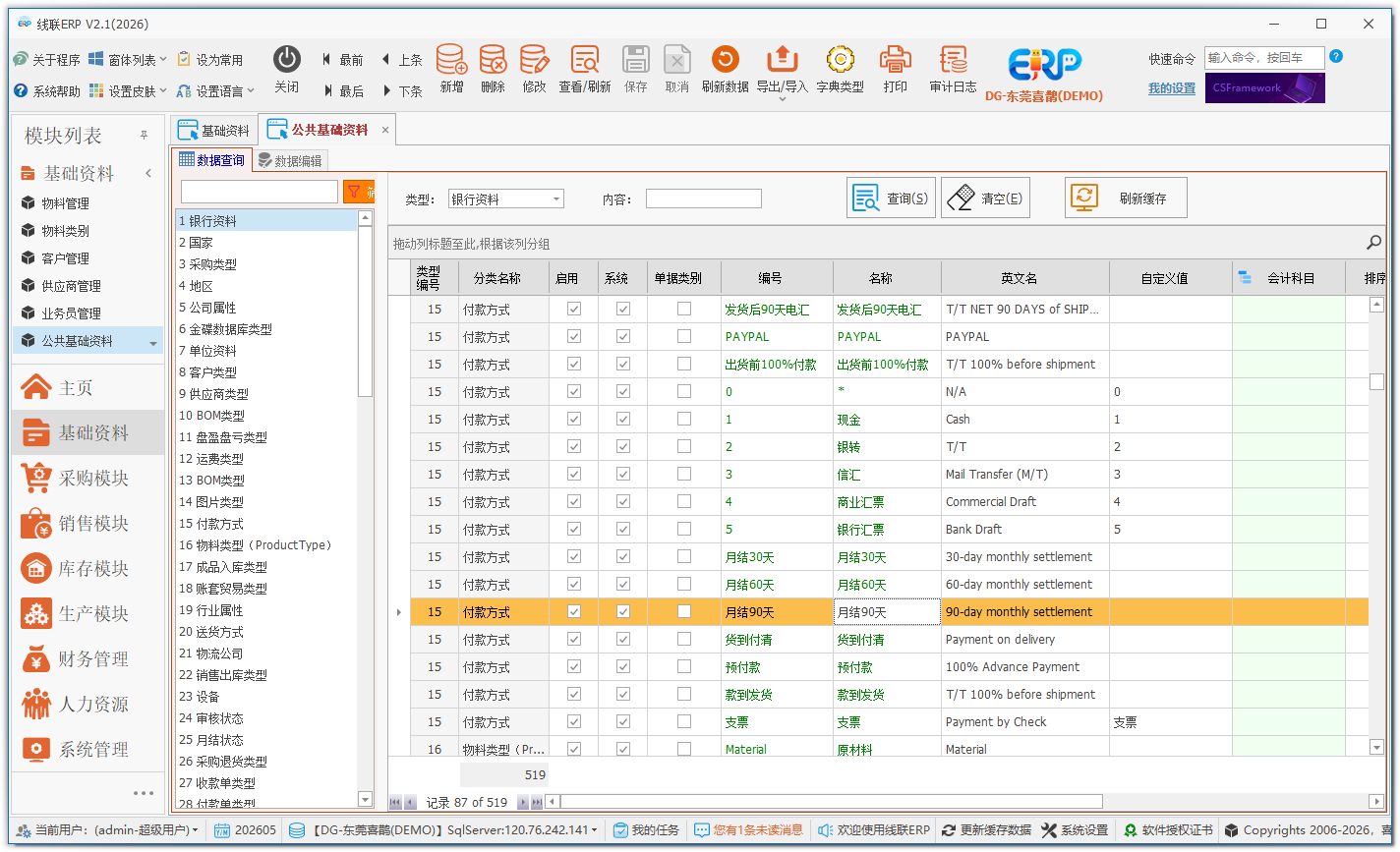 线联ERP - 电子线材线束行业ERP基础资料模块介绍