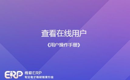 线联ERP - 用户操作手册 - 查看在线用户-开发框架文库